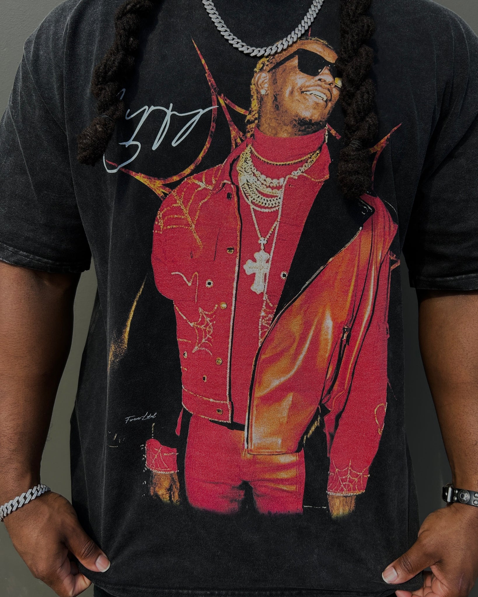 FOREVER KING SPIDER Oversize Snow Washed T-Shirt