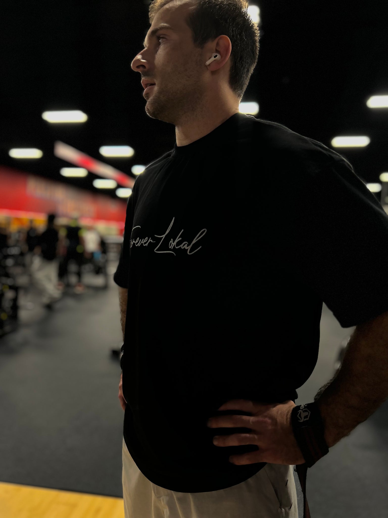 "Forever Lokal Signature" - Black & White Unisex Essential Heavyweight T-Shirt