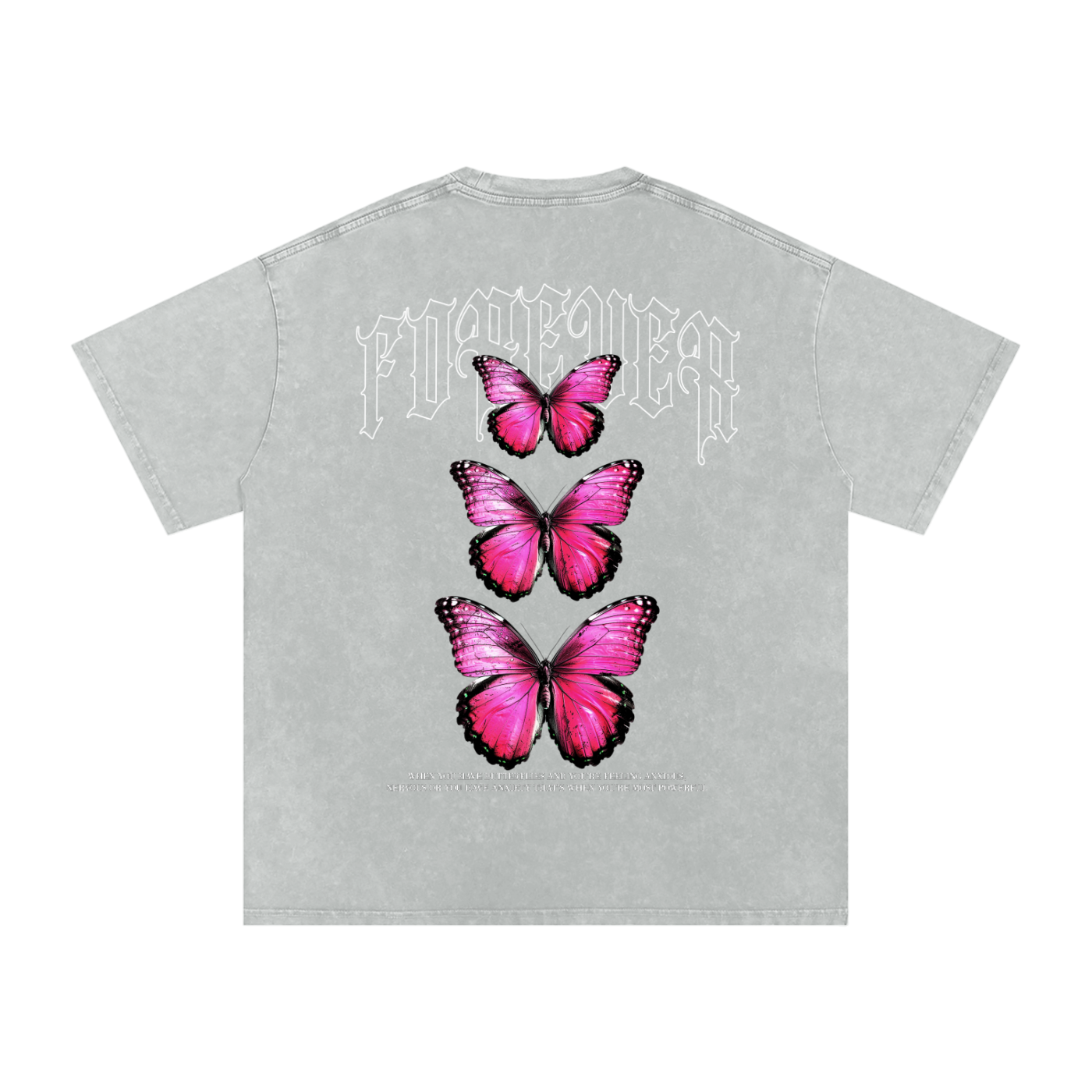 "Butterflies In Formation" Vintage Washed T-Shirt (Breast Cancer Awareness)
