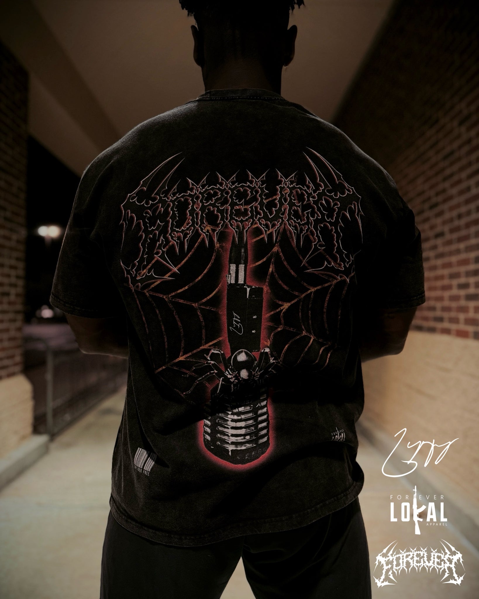 FOREVER KING SPIDER Oversize Snow Washed T-Shirt