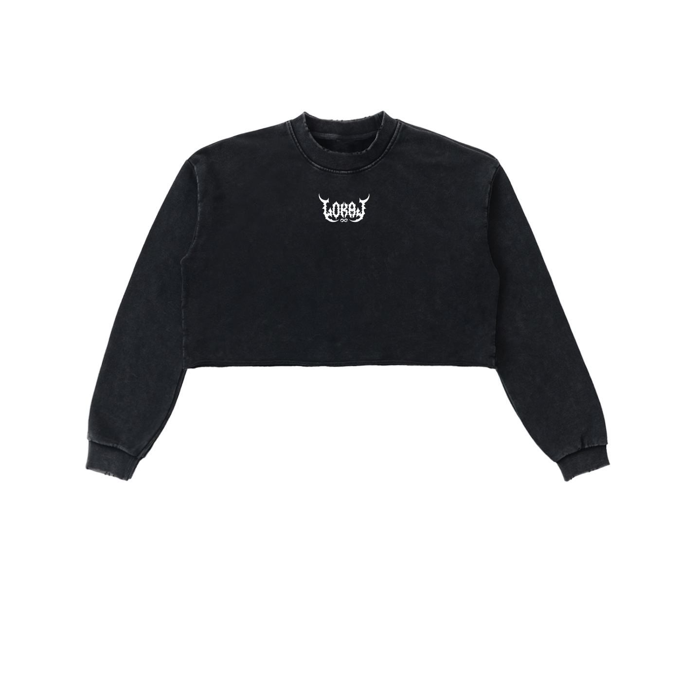 She Lokal Washed Raw Edge Cropped Sweatshirt