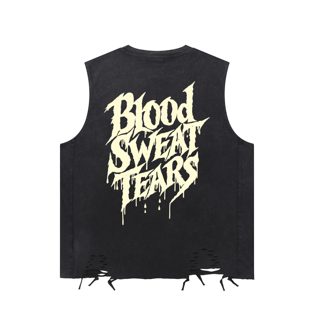 Blood Sweat Tears - Washed Raw Hem Tank Top