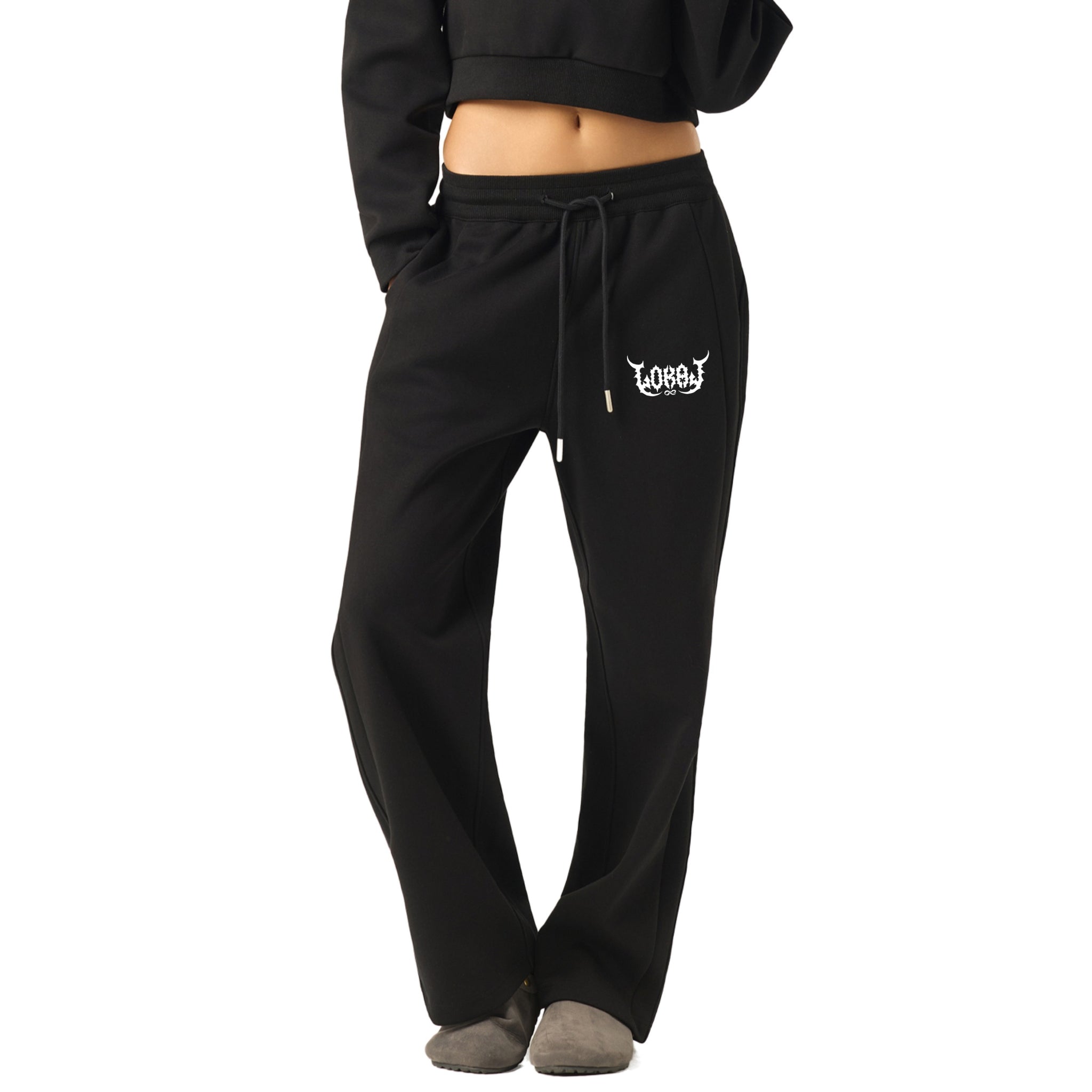 She Lokal Drawstring Straight-Leg Sweatpants - ( Sweatsuit Bottoms )