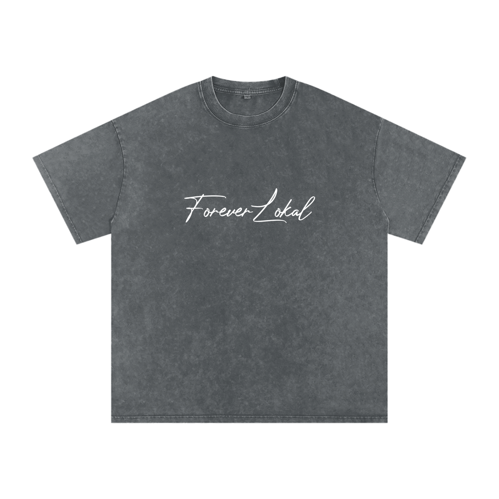 "Forever Lokal Signature"- Snow Washed Unisex Tee