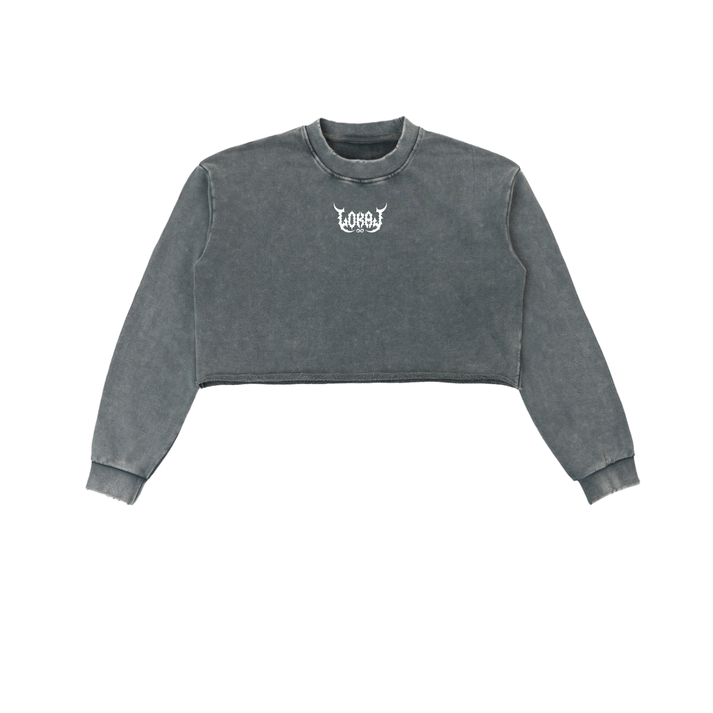 She Lokal Washed Raw Edge Cropped Sweatshirt