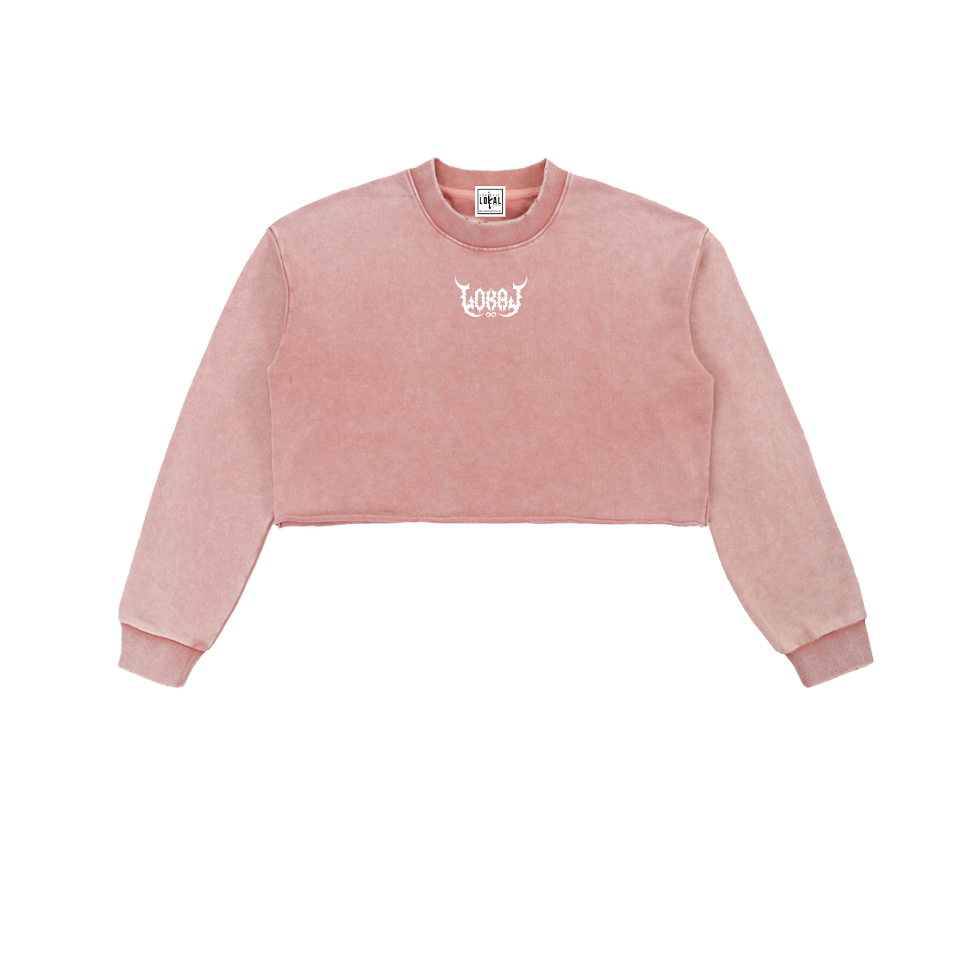 She Lokal Washed Raw Edge Cropped Sweatshirt
