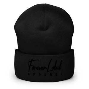 FOREVER LOKAL APPAREL LOGO CUFFED BEANIE (BLACK LOGO)