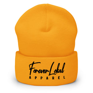 FOREVER LOKAL APPAREL LOGO CUFFED BEANIE (BLACK LOGO)