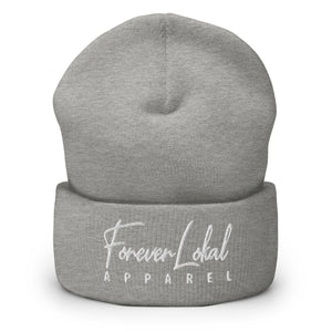 FOREVER LOKAL APPAREL LOGO CUFFED BEANIE (WHITE)