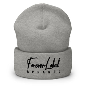 FOREVER LOKAL APPAREL LOGO CUFFED BEANIE (BLACK LOGO)