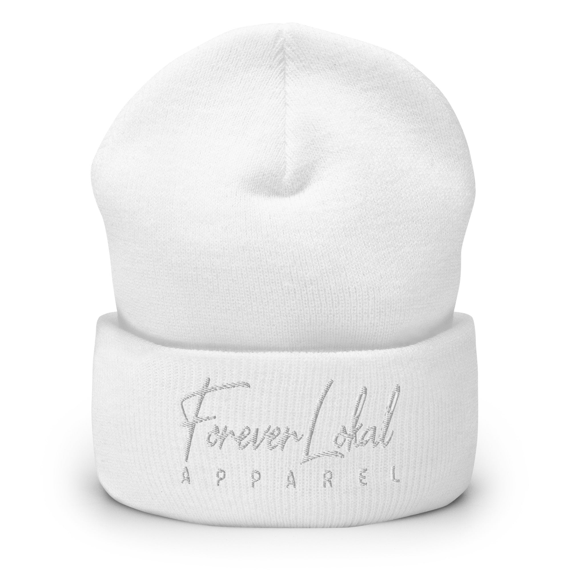 FOREVER LOKAL APPAREL LOGO CUFFED BEANIE (WHITE)