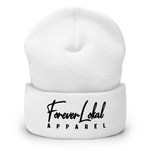 FOREVER LOKAL APPAREL LOGO CUFFED BEANIE (BLACK LOGO)